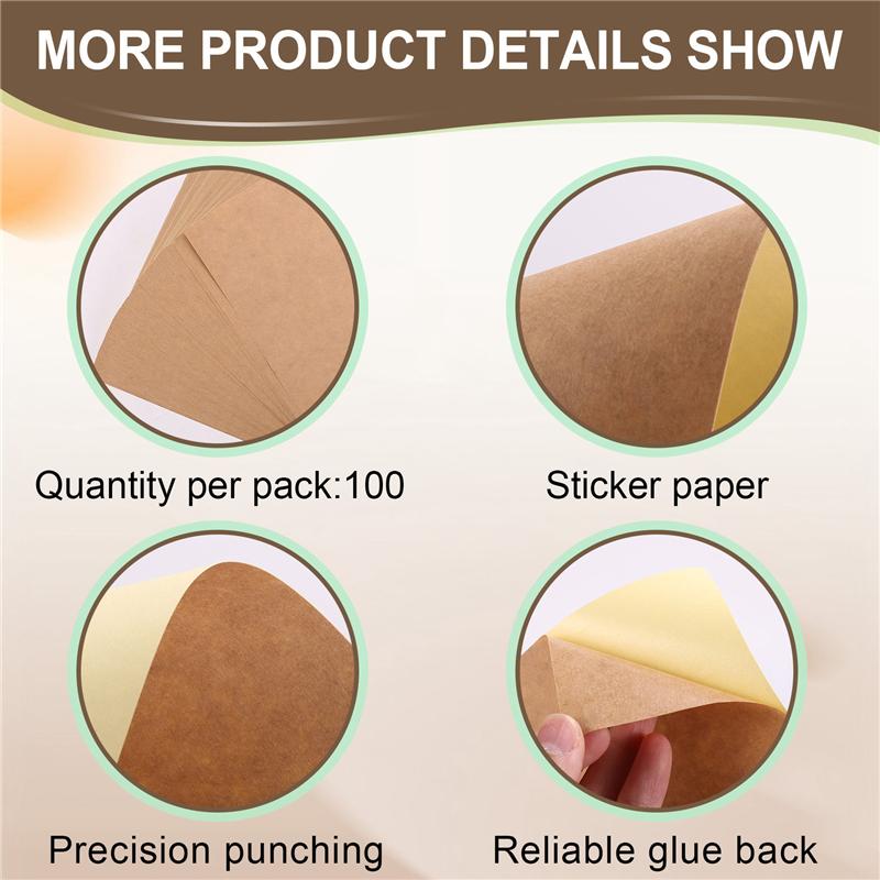 T02C!100 Sheets A4 Kraft Printable Sticker Self Adhesive Sticker Label Paper Sheet For Laser Inkjet Printer Copier