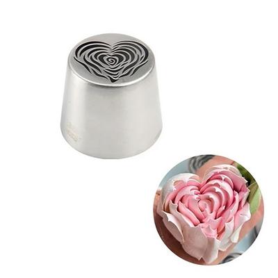 Stainless Steel Xl Heart Rose Flower Pattern  Icing Tip Marshmallow Piping Nozzle Decorating Utensils Baking Cake Tool