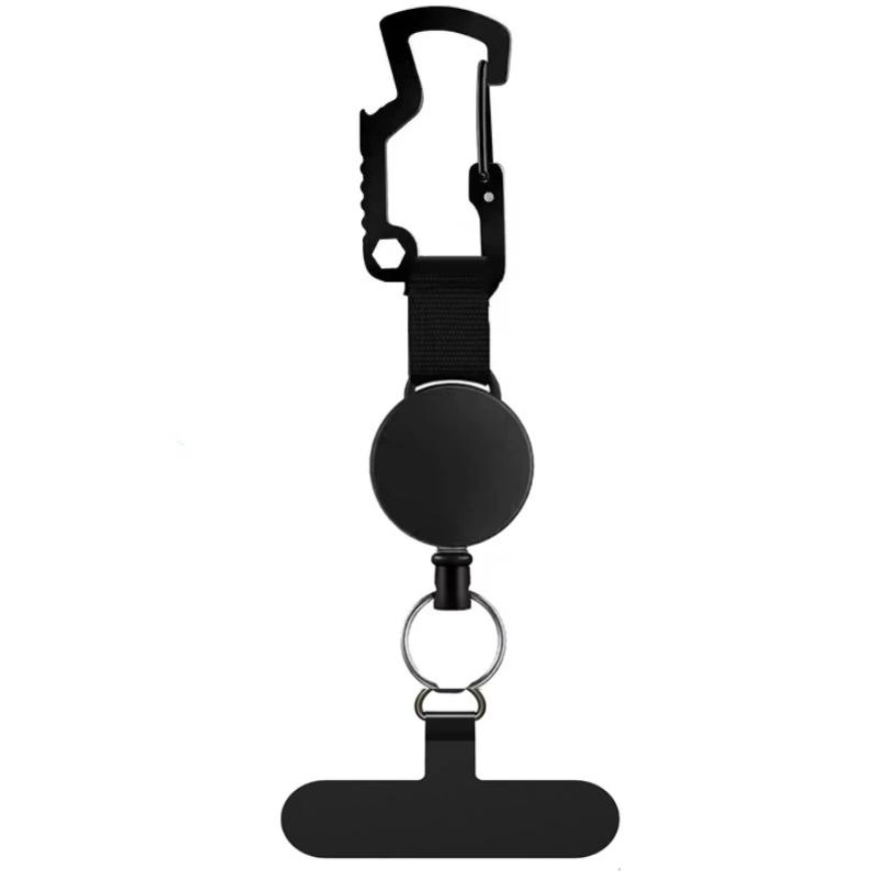 Anti-Theft Retractable Phone Holder Keychain Heavy Duty Strap Tether With Carabiner For Hiking Cycling Climbing