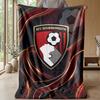 Bournemouth Fußball Druck Flanell Decke, Weiche Warme Leichte Überwurfdecke für Sofa Bett Camping