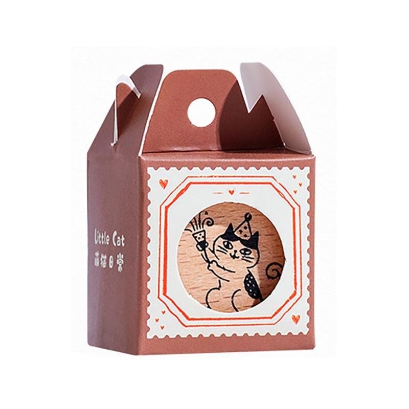 

Cats Series Stamp Wood Rubber Stamp Retro Decorative Stamp Animal Pattern Stamp for Journaling Craft Scrapbooking