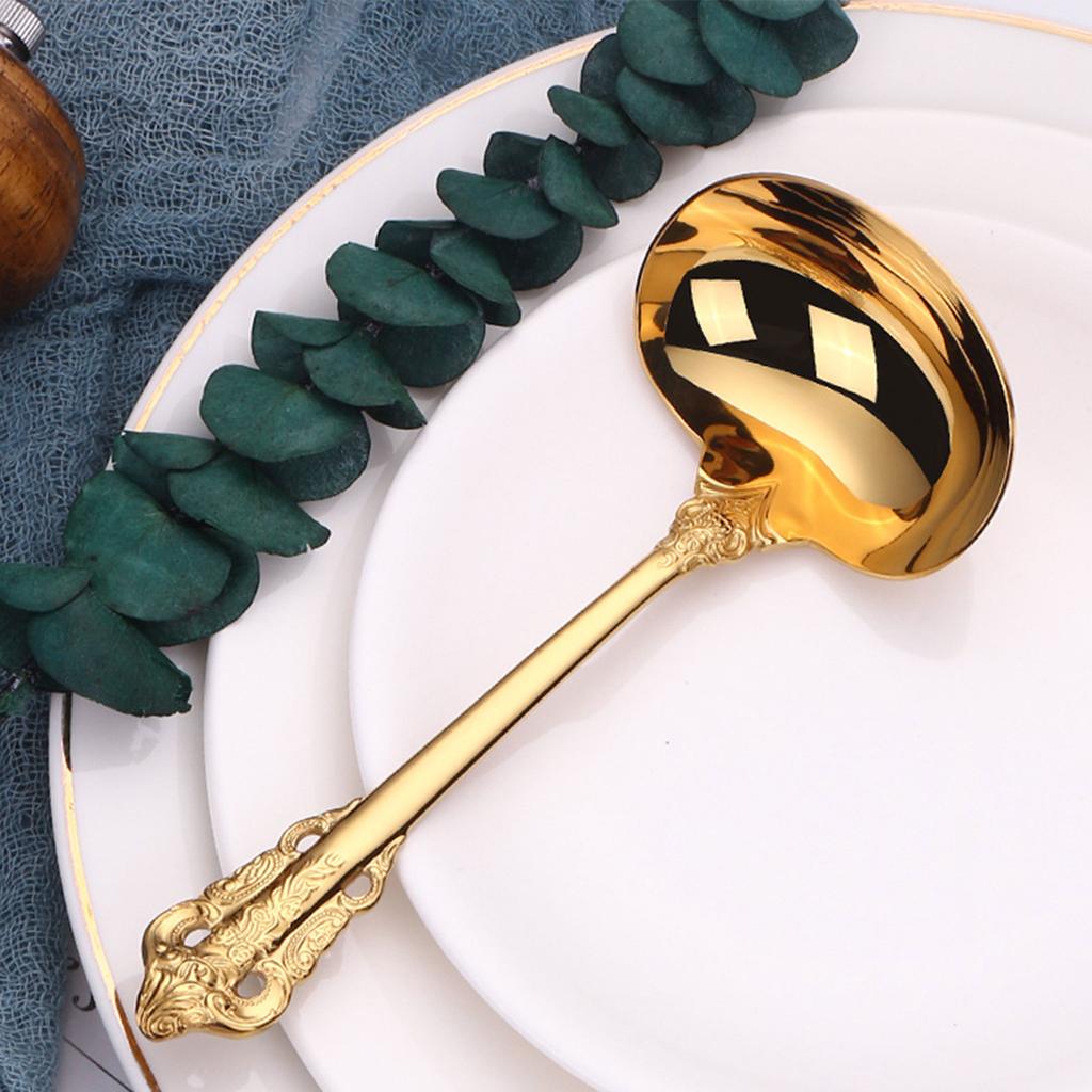 Soup Spoon Round Soup Scoop Light Luxury Hotel Restaurant Public Spoon