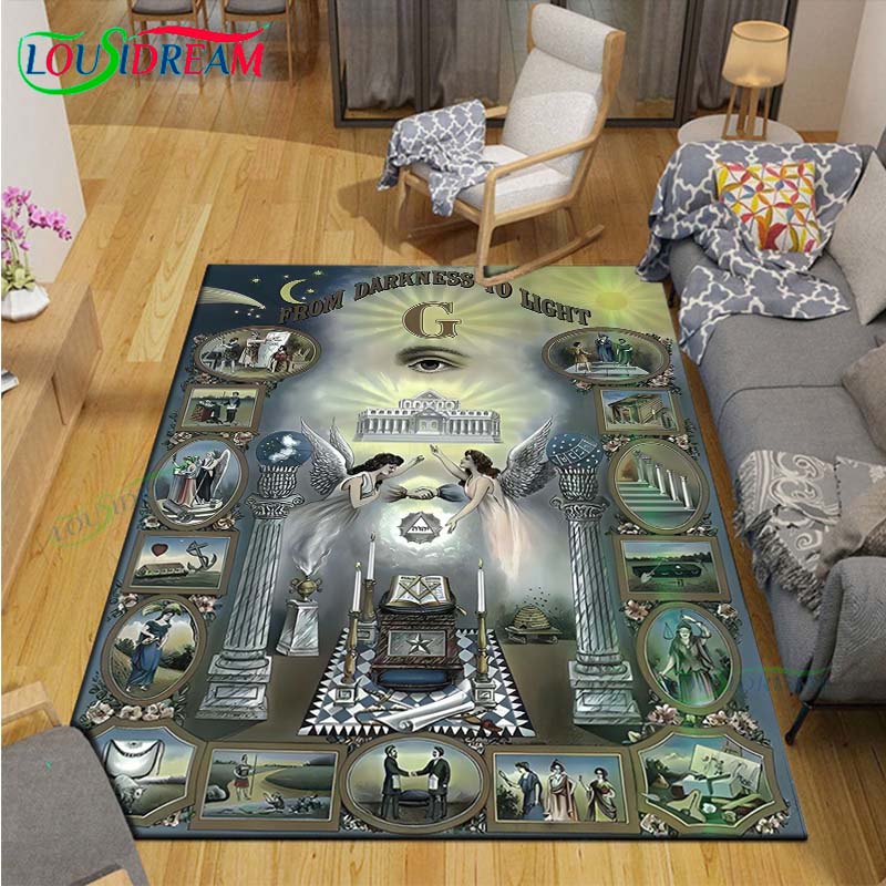 Fashion Freemasonry Carpets Bedroom Becoration Living Room Decoration Carpets for Bed Room Rug Anime Rug  Area Rug