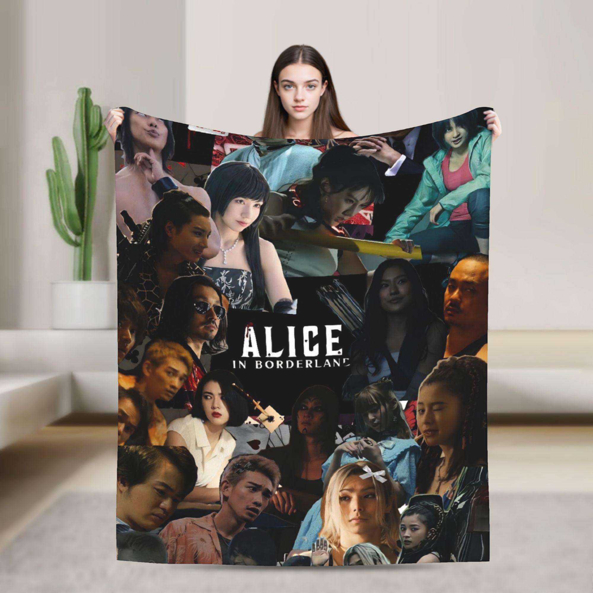

Alice In Borderlands Flannel Blanket Winter Warm Bedding Throws for Girls Boys Couch Chair Novelty Bedspread Sofa Bed Cover 75x90cm