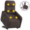 Vidaxl Lift Recliner Massage Chair, Reclining, Dark Brown, Fabric