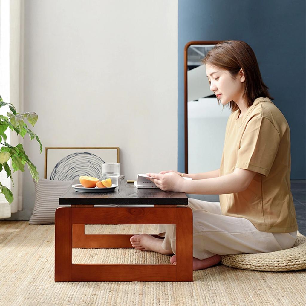 24x16 Zoll Holzboden Schreibtisch, Bett Tablett Tisch, niedriger Tisch, klappbarer Laptop Schreibtisch, zum Sitzen auf dem Boden, klappbarer Couchtisch