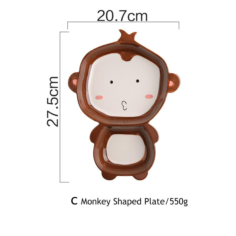 1pc Animal Zoo Dinner Plate Rabbit Bowl Mug Dinnerware Ceramic Porcelain Baby Bear Feeding Dish Children Tableware