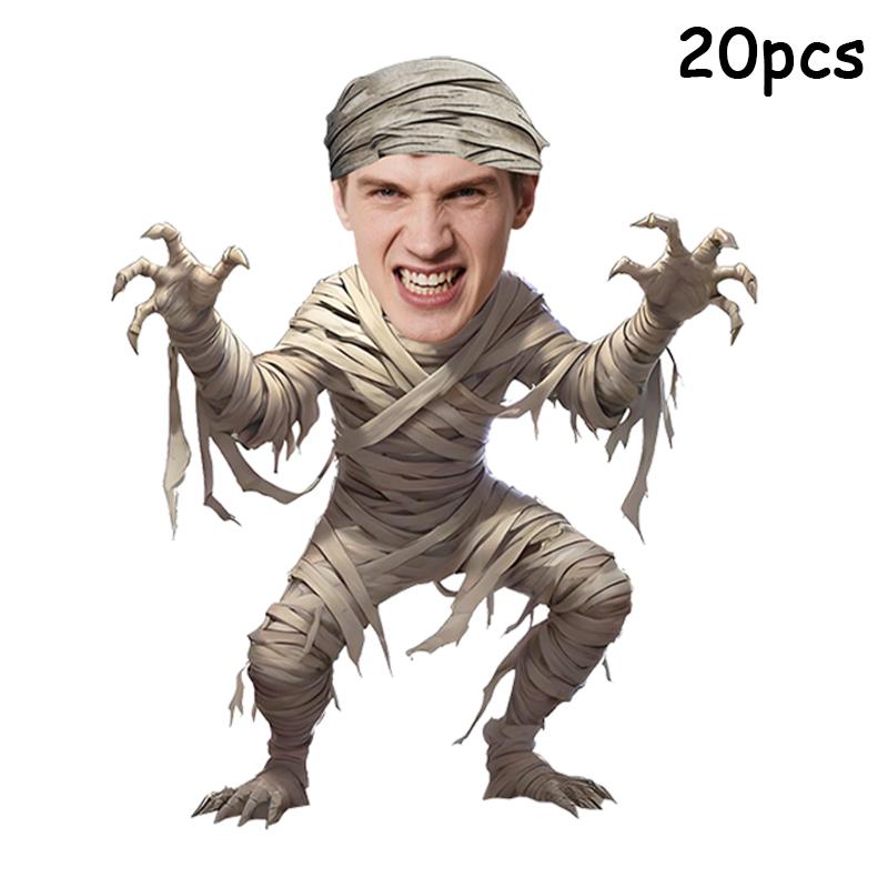 

20pcs Terrible Halloween Customized Sticker Personalized DIY With Face Label Custom Hallow Paper Sealing Stickers Party Supply 5CM