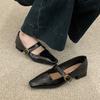 Coarse Heel Brown Mary Jane Shoes Women's Shoes Spring and Autumn 2025 New Simple and Versatile One-word with Retro Light Mouth Single Shoes