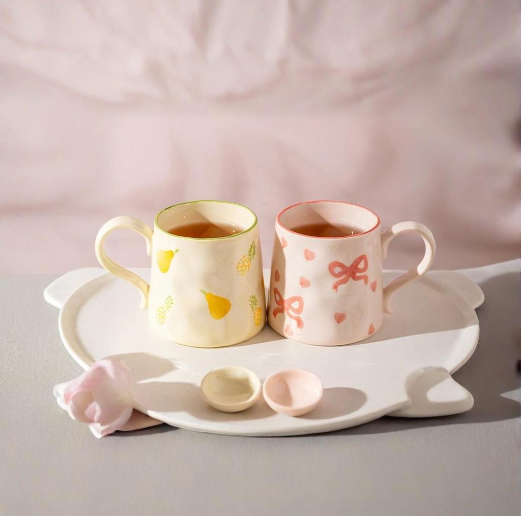 Cream style ceramic underglaze color ceramic mug