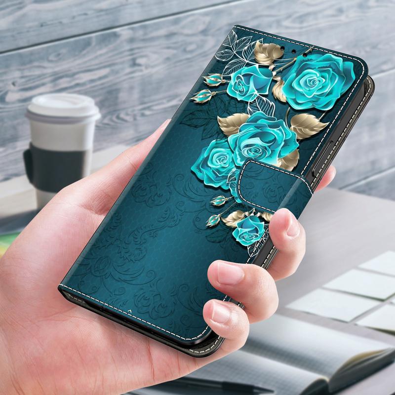 Flower Painted Magnetic Wallet Flip Leather Case for Xiaomi Redmi Note 13 12 11 11S 10 10S 10T 9 9S 8 8T 7S 6 Pro Plus 4G/5G