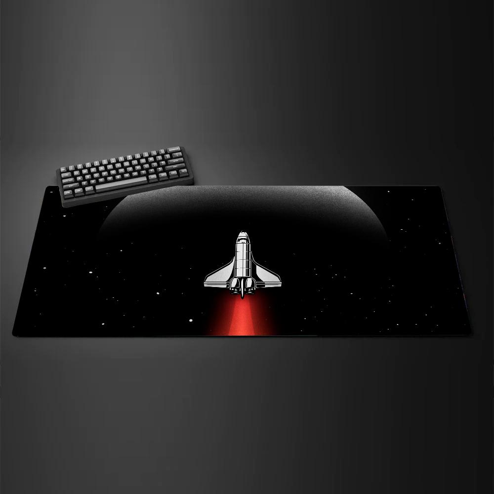Space rocket large Mouse Pad Desk Mat Gaming mats NonSlip Stitched Edge Keyboard Extended pad Computer mouse pads office rug