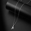 Fashion Initial Letter Pendant Necklace for Women Simple Stainless Steel Letter Glossy Clavicle Chain Choker Necklaces Jewelry