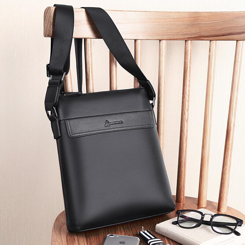 MEXICAN Men's Shoulder Crossbody Genuine Top-Grain Leather Commuter Casual Handbag Business Fashion Travel Lightweight Large Capacity