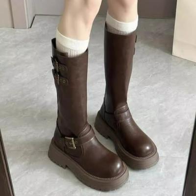 Martin Boots Are Popular In Autumn, Looking Thin, Thick-soled, Small, But Knee-length Boots.