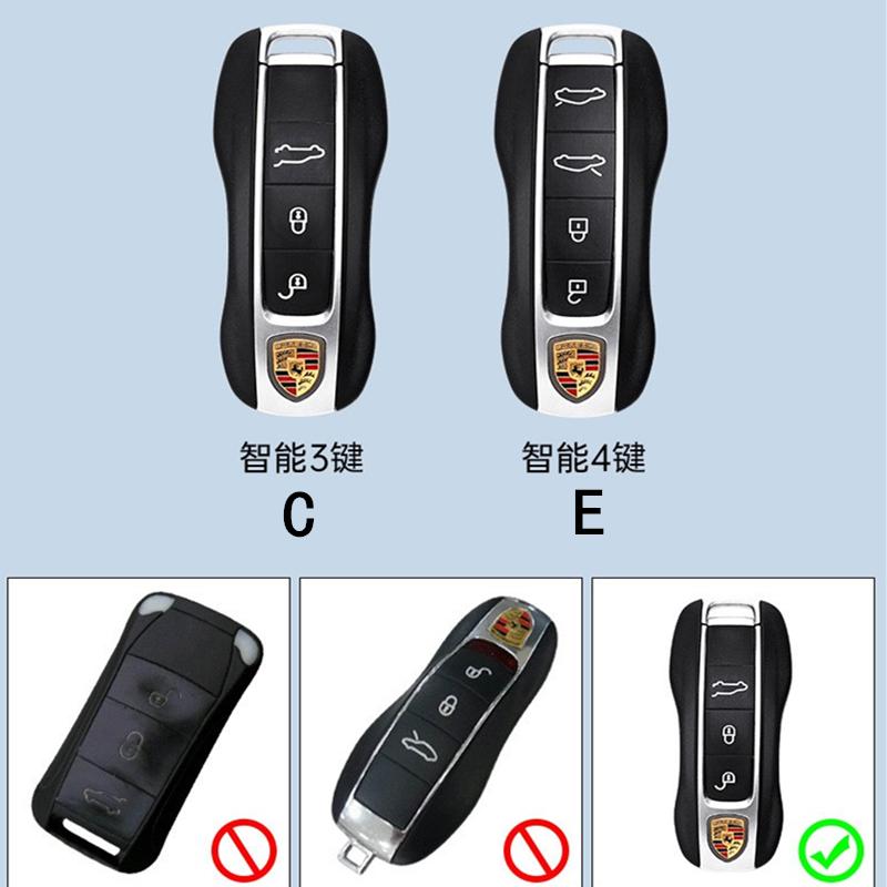 Autosleutelhouder/sleutelbehuizing/accessoire voor Porsche Macan Boxster Cayman Panamera 718 911 986 987 981 971 Taycan Cayenne