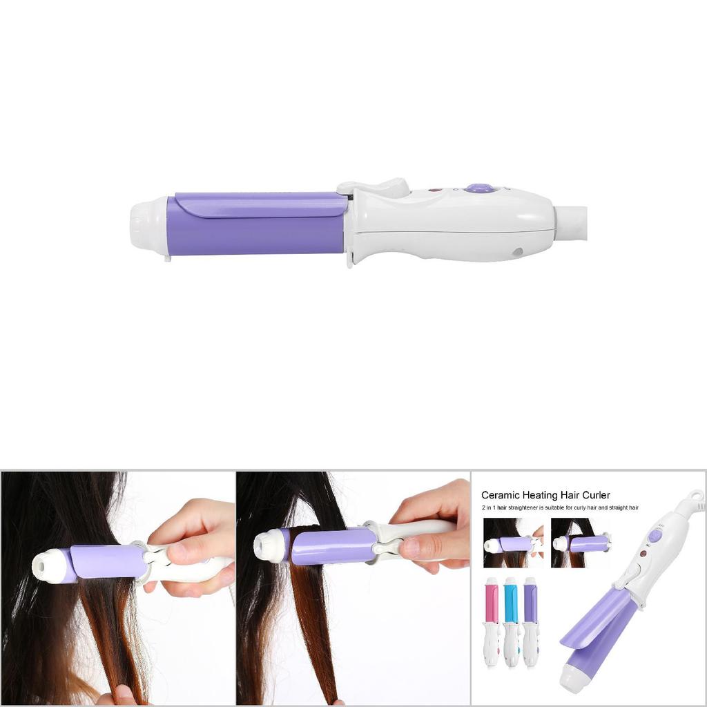 Mini Portable Deep Curly Bunches Ceramic Curling Heating Wave Curler Purple