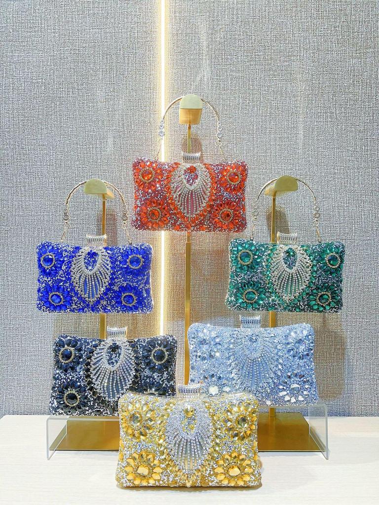 Heavy-duty Rhinestone Crossbody Evening Bag - Elegant Women's Clutch for Special Occasions