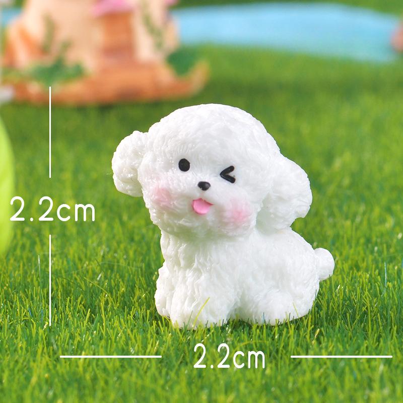 Micro-landscape Simulation Cute Teddy Dog Diy Handmade Keychain Accessories Doll House Decoration Desktop Small Ornaments