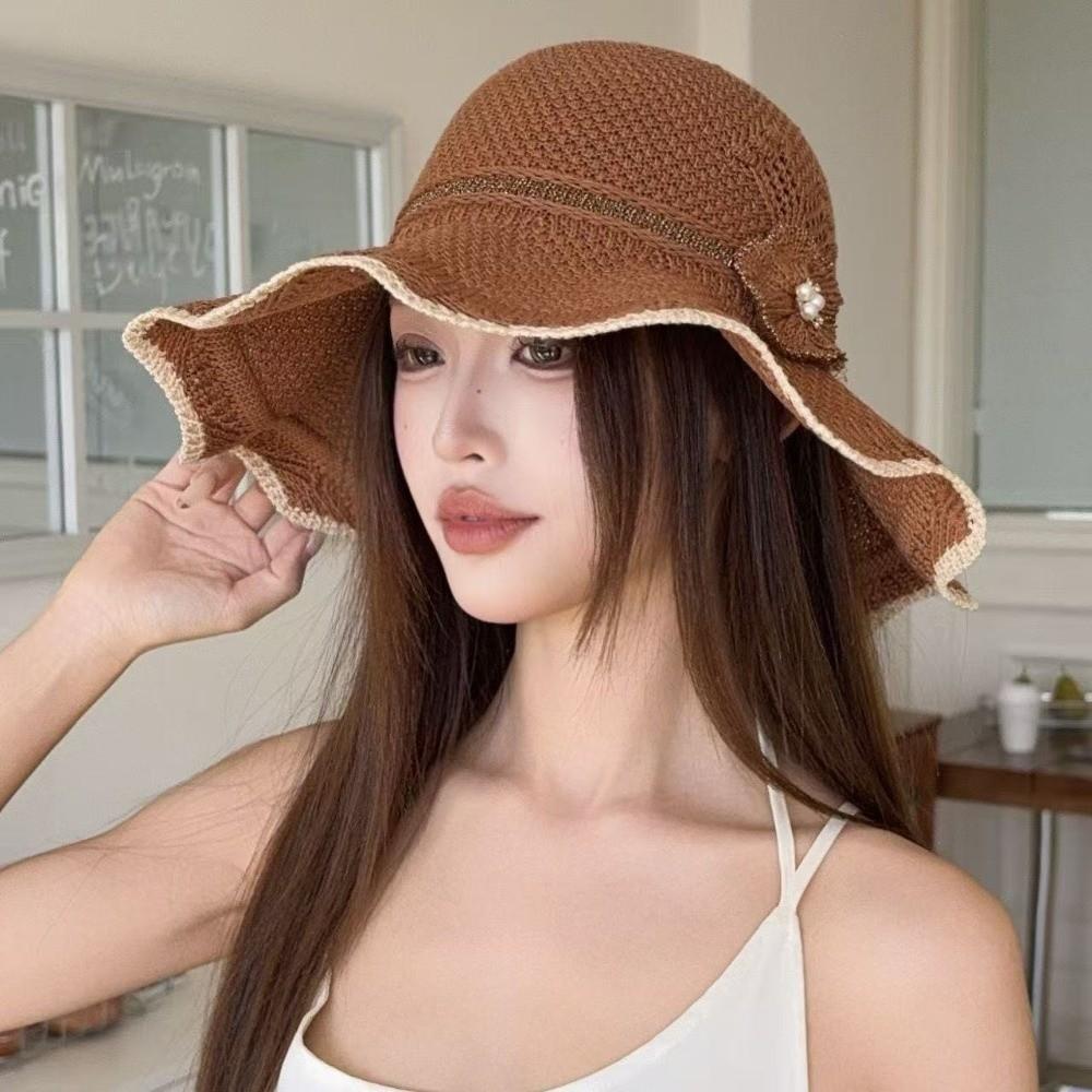 Breathable Fisherman Cap Big Brim Bucket Hat Trendy Sun Hat  for Women