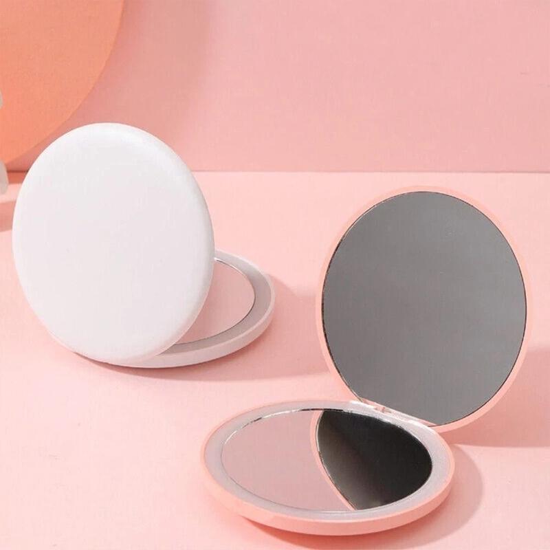 USB Rechargeable Handy Round LED Mirror For Make-Up Compact Makeup Flip Led Makeup Mirror