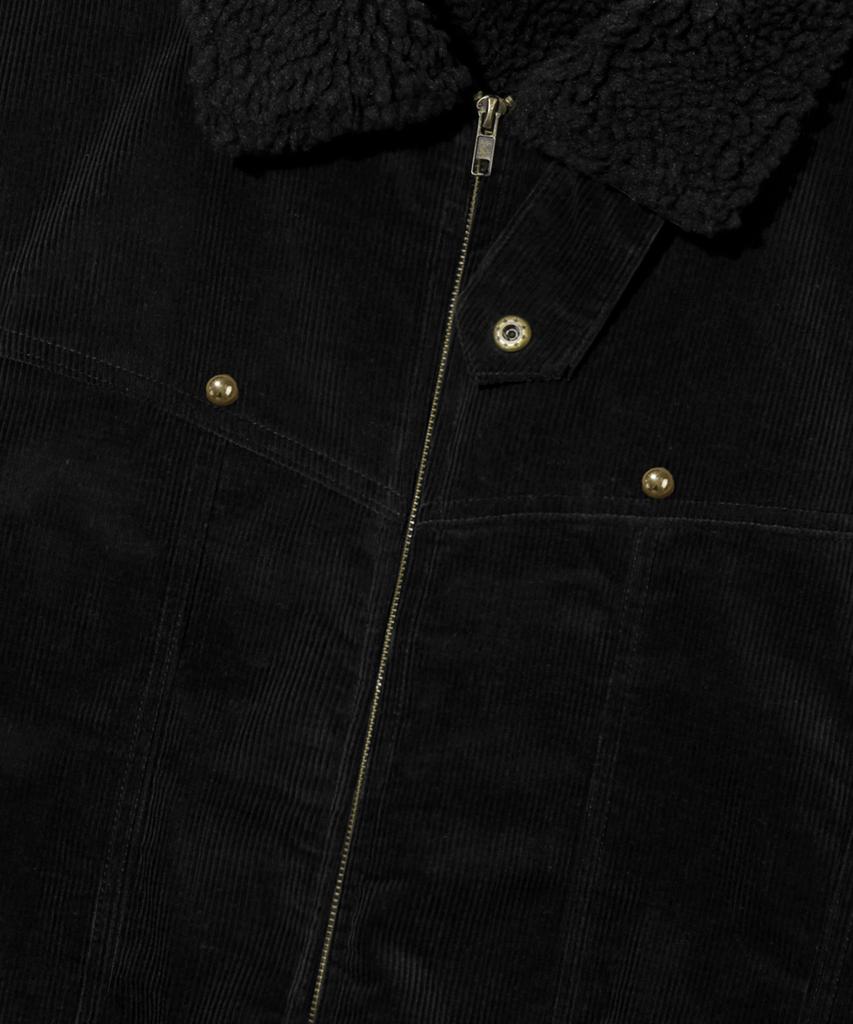 Trillion Sherpa Corduroy Studded Western Jacket_Black