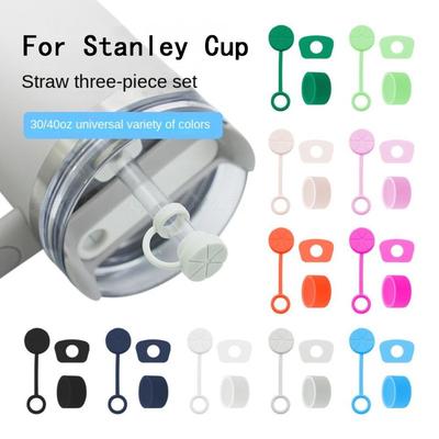 3Pcs/Set Silicone Straw Cover Cap for Stanley Cup 20/30oz/40oz for Stanley Cup Accessories