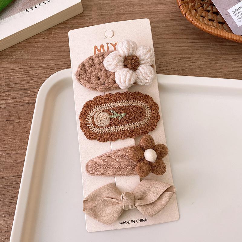 Fashion Coffee Warm Color Basic Hairpin Knit Hairpin Hairpin Hairpin Beautiful Hair Clips in Various Styles