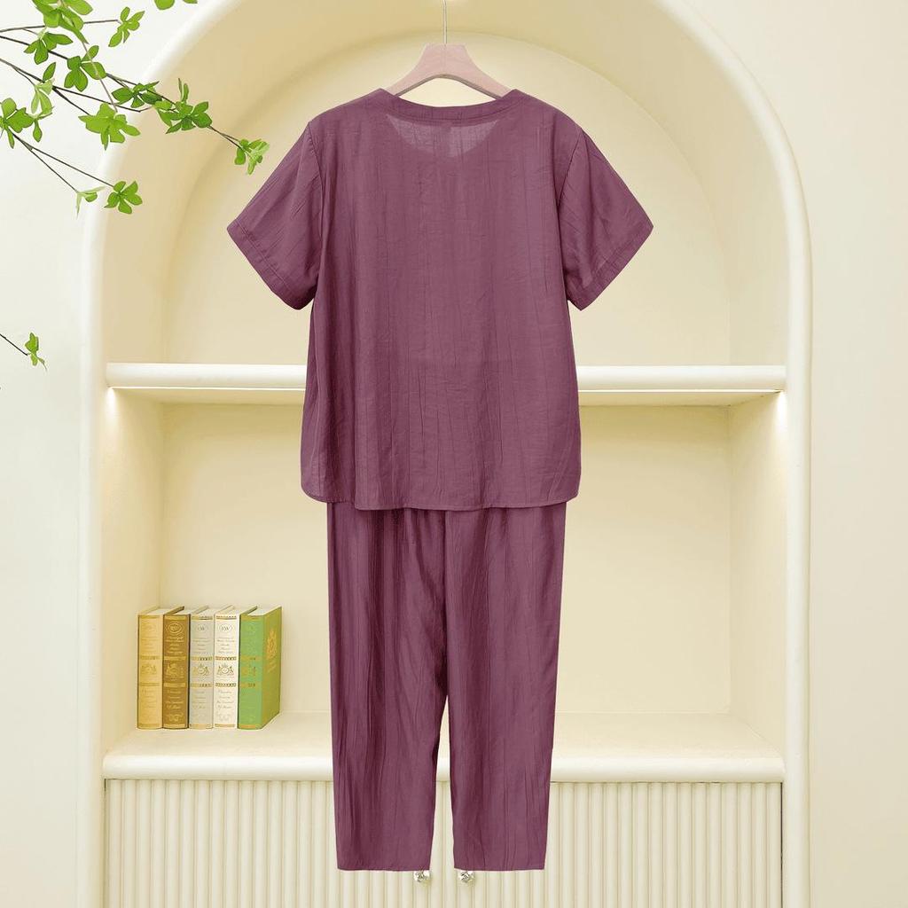 Sommer Elegantes Zweiteiliges Hemden-Set für Frauen mittleren Alters & ältere Frauen - Große Größen, Dünner Stil Outfit für Mütter