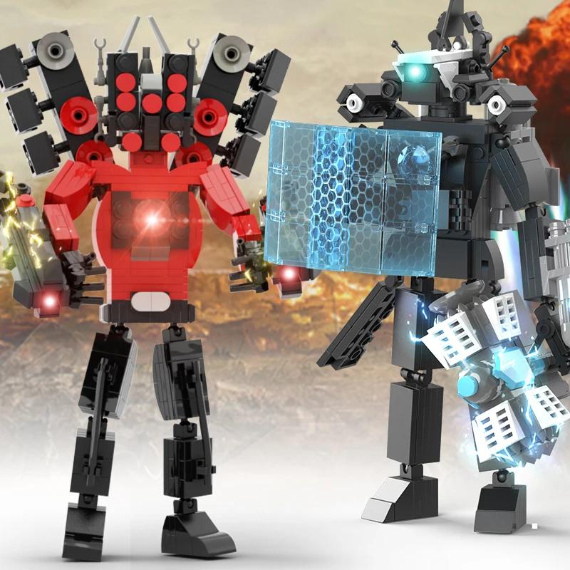 MOC Skibidi Toilette Bausteine Set Titan Speakerman Cameraman Tvman Steine DIY Modell Spielzeug für Kinder Neujahrs Geburtstagsgeschenke