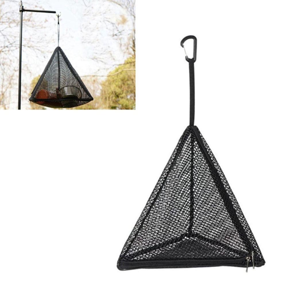 

Black Outdoor Hanging Storage Net With Hook Triangular Hanging Bag Outdoor Picnic S