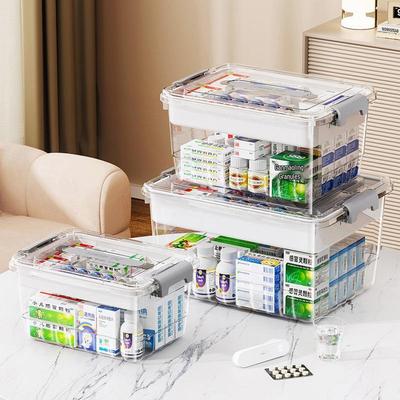 Clear Multi-Layer Medicine Storage Box: Large, Moisture-Proof Family Pack