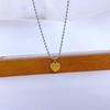 Retro French Titanium Steel Beaded Necklace - Gold & Silver Heart Clavicle Chain