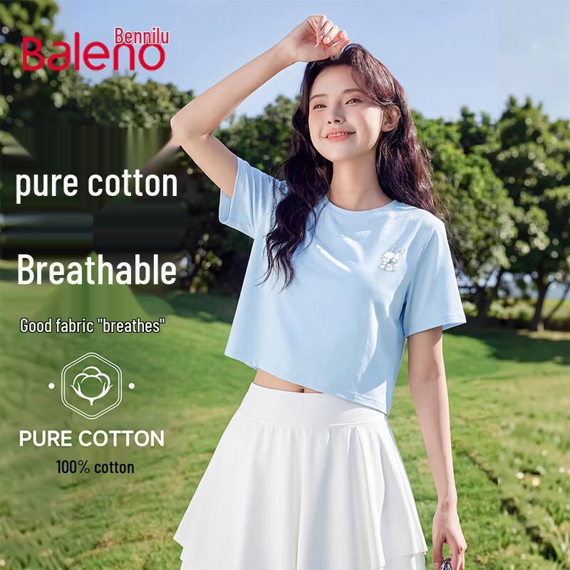 Baleno Women s Round Neck Cotton Short Sleeve T-shirt S