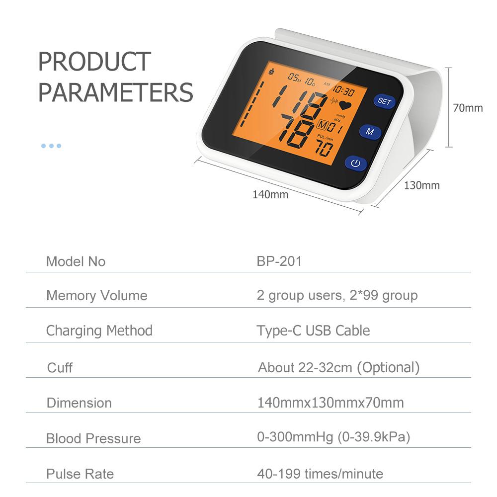 Smart Portable Blood Pressure Monitor Blood Pressure Machine Electric BP Monitors Digital Arm Sphygmomanometer Home Mercury