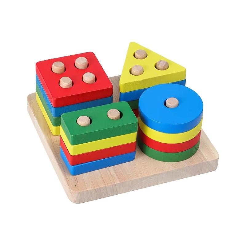 High-Quality Colorful High-Quality Wooden High-Quality Square High-Quality Stacking High-Quality Puzzle, High-Quality Early High-Quality Educational