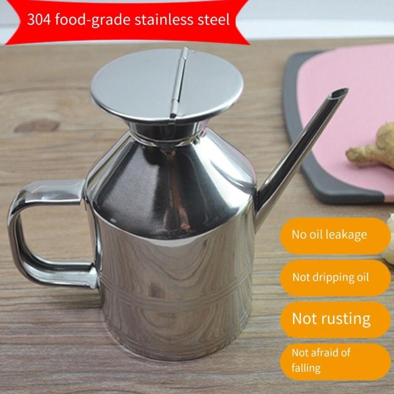 Durable Nonrust Steel Condiment Bottle Feature High Temperatures Resistance And Drip Proof Spouts For Healthy Cooking
