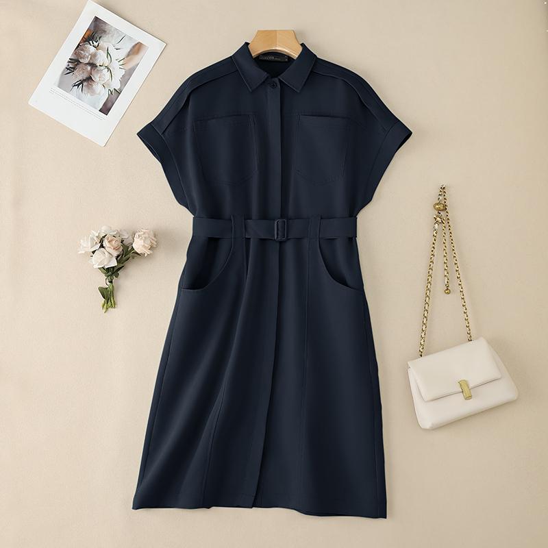 ZANZEA Women Turn Down Collar Loose Casual Short Sleeve Shirt Dress
