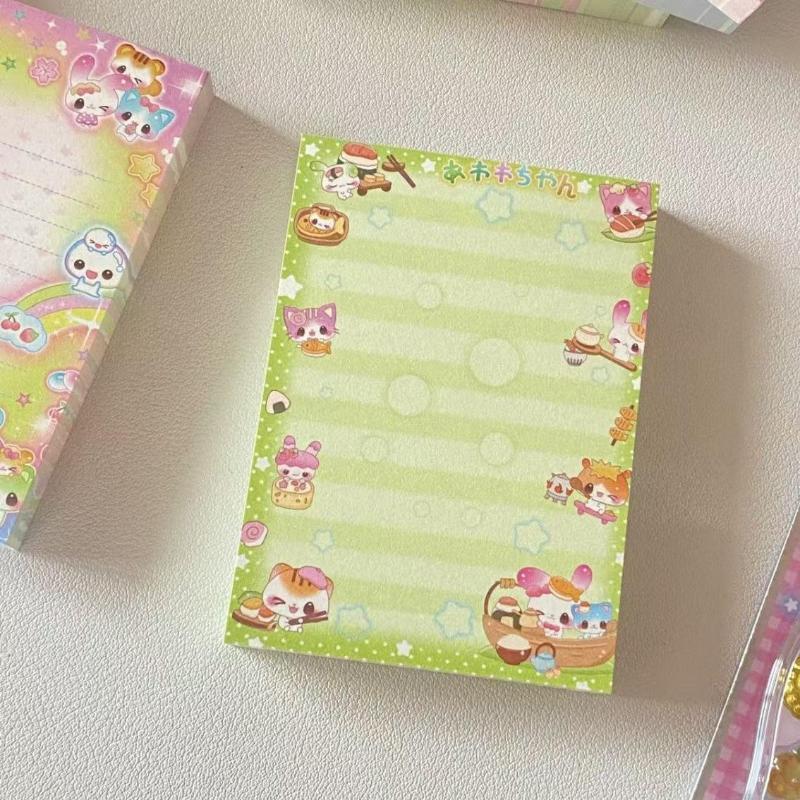 1/4Pcs Lovely Rainbow Rabbit Bear Memo Pads To Do List Journal Notepad Non Sticky Notebook Kawaii Stationery Diy Material Paper