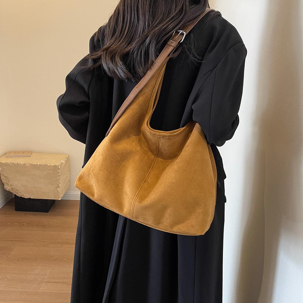 Vintage Pillow Design Suede Shoulder Bag Boston Fashion Shopper Totes For Women Casual Large Capacity Shoulder Crossbody Bags