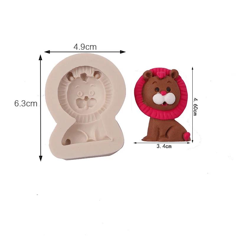 Silikonowa forma do masy cukrowej Zwierzęta Safari w Dżungli Niedźwiedź Lew Żyrafa Królik Panda Forma do Dekorowania Tortu na Przyjęcie Urodzinowe Baby Shower