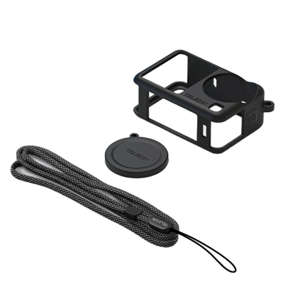 Soft Silicone Case For DJI Action6 Cap Camera Drop Proof Protective Case For DJI Action6 Anti-drop Lens Protective Accessories чёрный