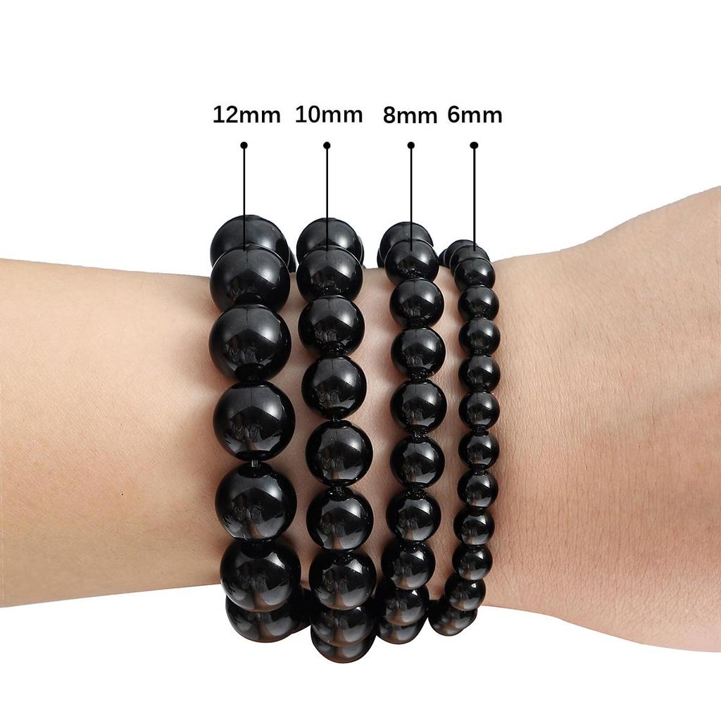 32-62 stk natursteinperler svarte obsidian runde perler for smykkelaging DIY armbånd halskjede