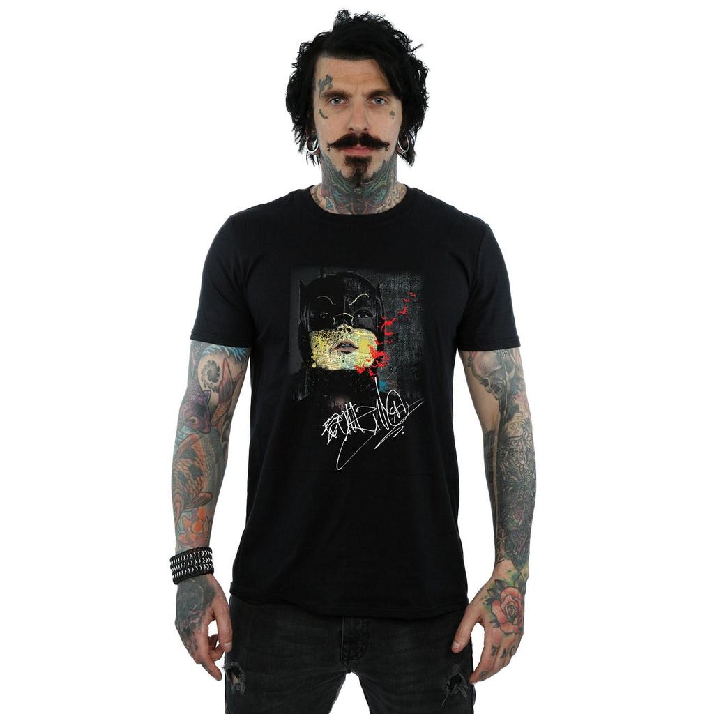 DC Comics Herren-T-Shirt mit Batman-TV-Serien-Signatur