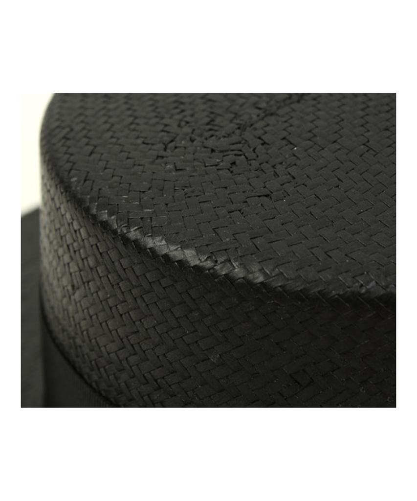 Black Flat Long Panama Hat