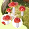 2 Decorative Mushroom-Shaped Garden Stakes for Flower Pots, Small Sculptures, Miniature Figures