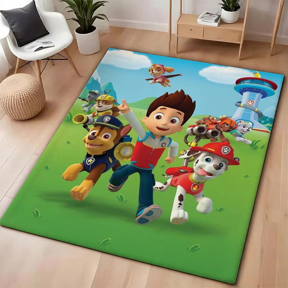 Paw Patrol Police Pup Rectangular Rug Soft Texture Nonslip Carpet For Bedroom Door Living Room Area Home Decor New Year Gift