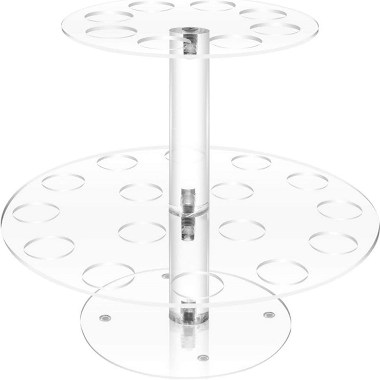 Acrylic Ice Cream Holder, 2-Tier Stand With 24 Holes For Displaying белый