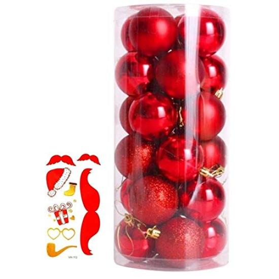 Madrugada Christmas Ornament Set Colors Tree Ball Christmas Party Includes 2 Tattoo S325 Balls, 24-Piece (10 Available), Decorations, Ornaments,
