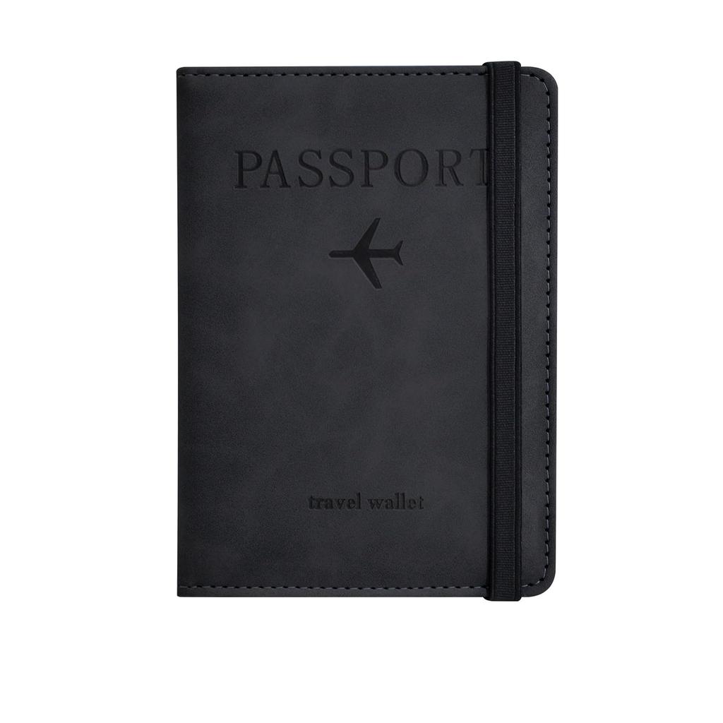 Passport Holder, with Credit Card Slot and Boarding Pass Slot Combo, Travel Wallet Case Book Travel Must Have, RFID Blocking Lea